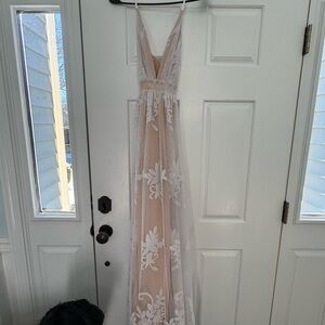 Luxxel Beige Lace Dress